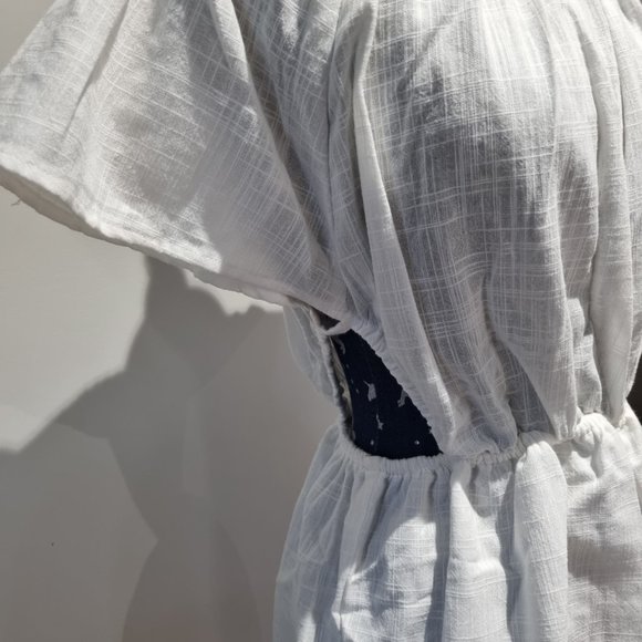 Billabong x Steph Claire Smith Pure White Mini Dress Size Eco-Conscious Fabric - Picture 5 of 9